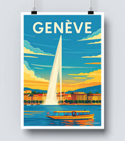 Affiche Jet D Eau Geneve