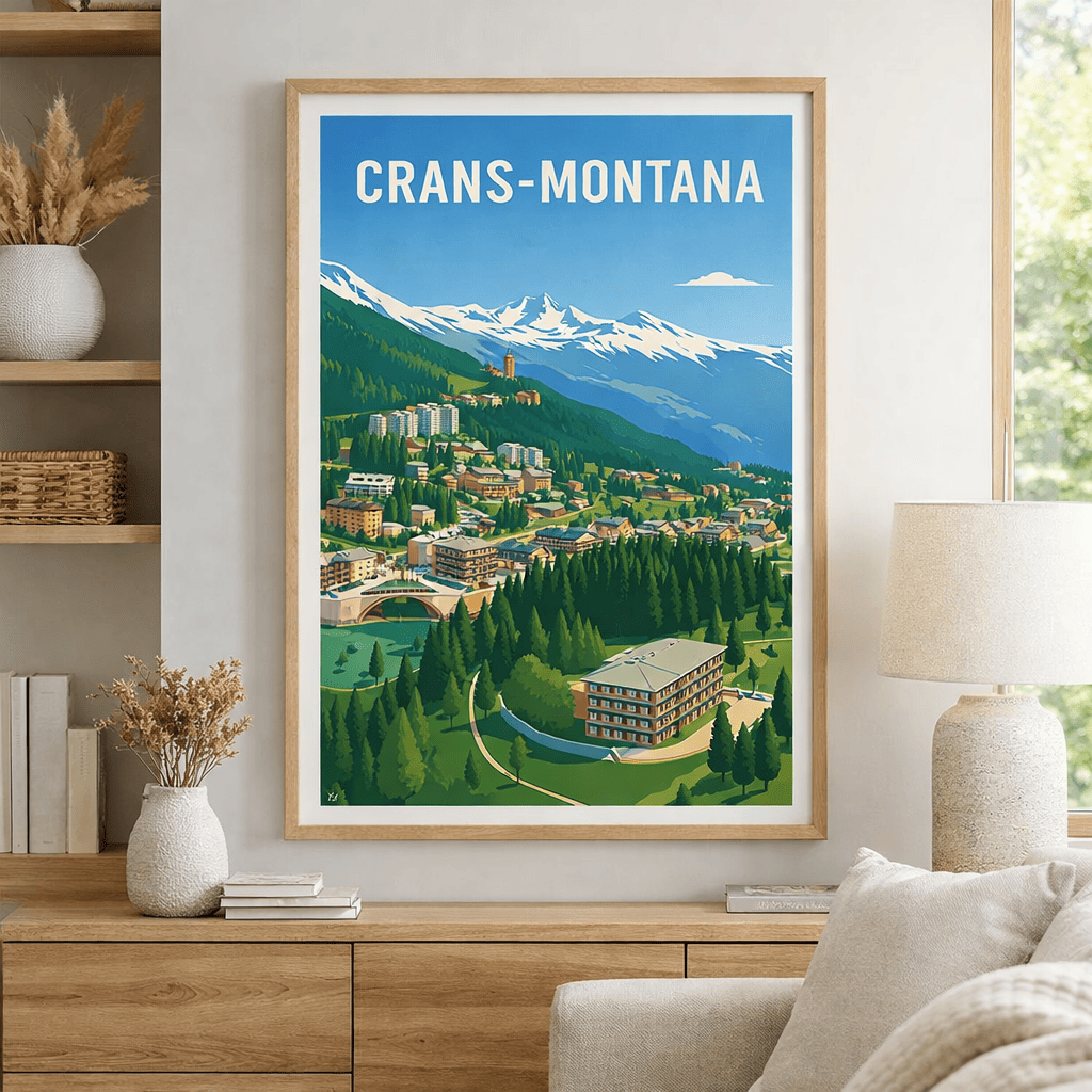 Affiche Crans Montana Vintage