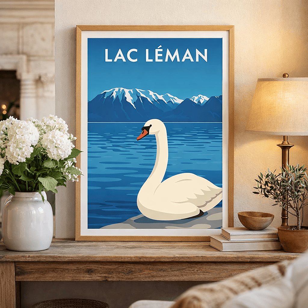 Schwanenplakat Genfersee