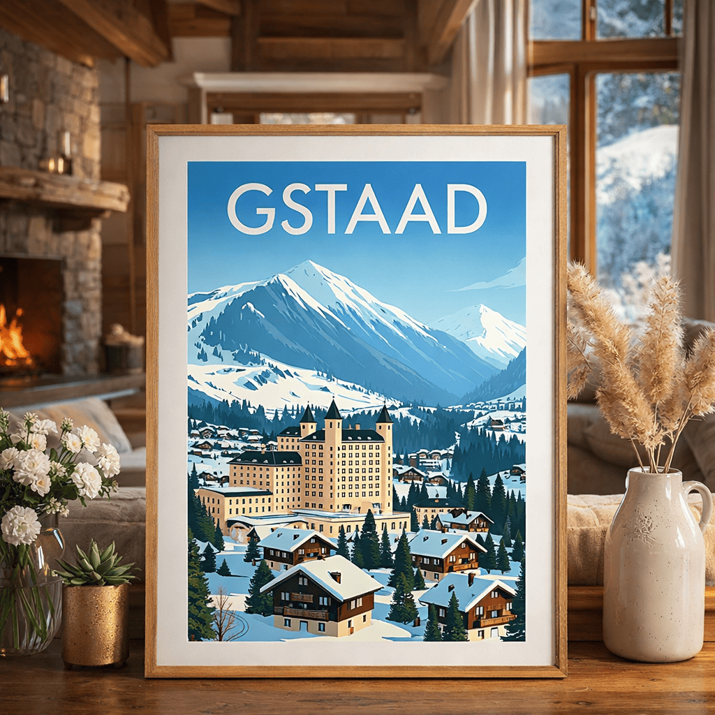 Affiche Gstaad Vintage