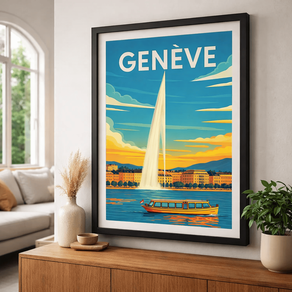 Affiche Jet d eau Genève