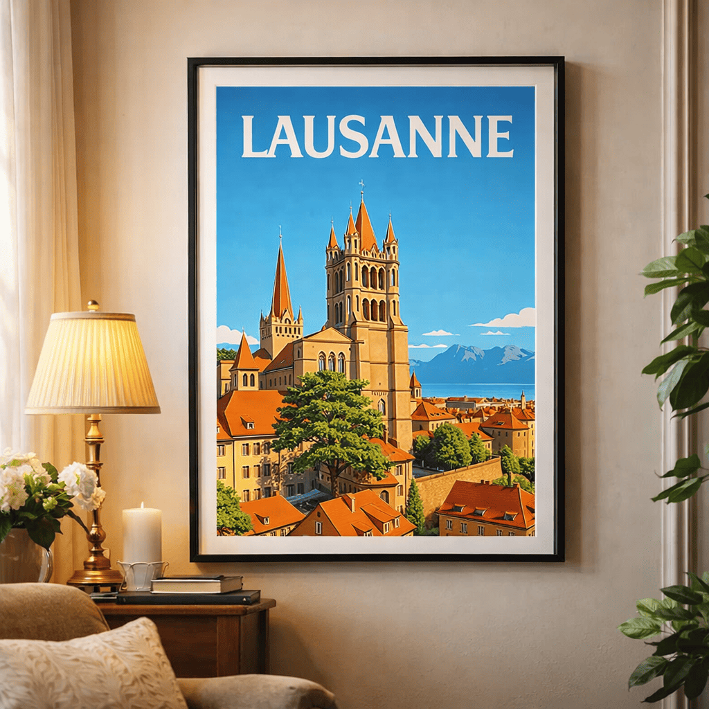 Plakat für die Kathedrale von Lausanne