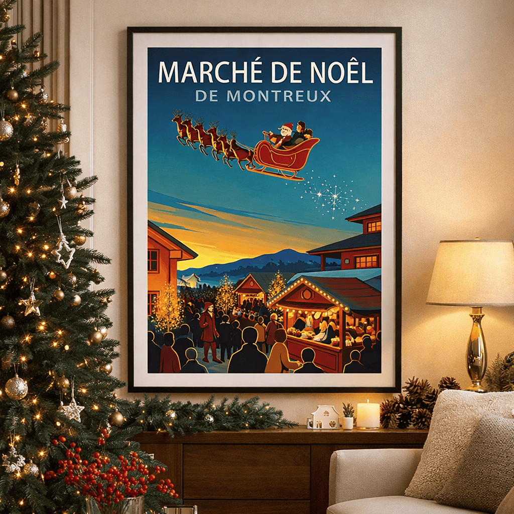 Weihnachtsmarktplakat von Montreux