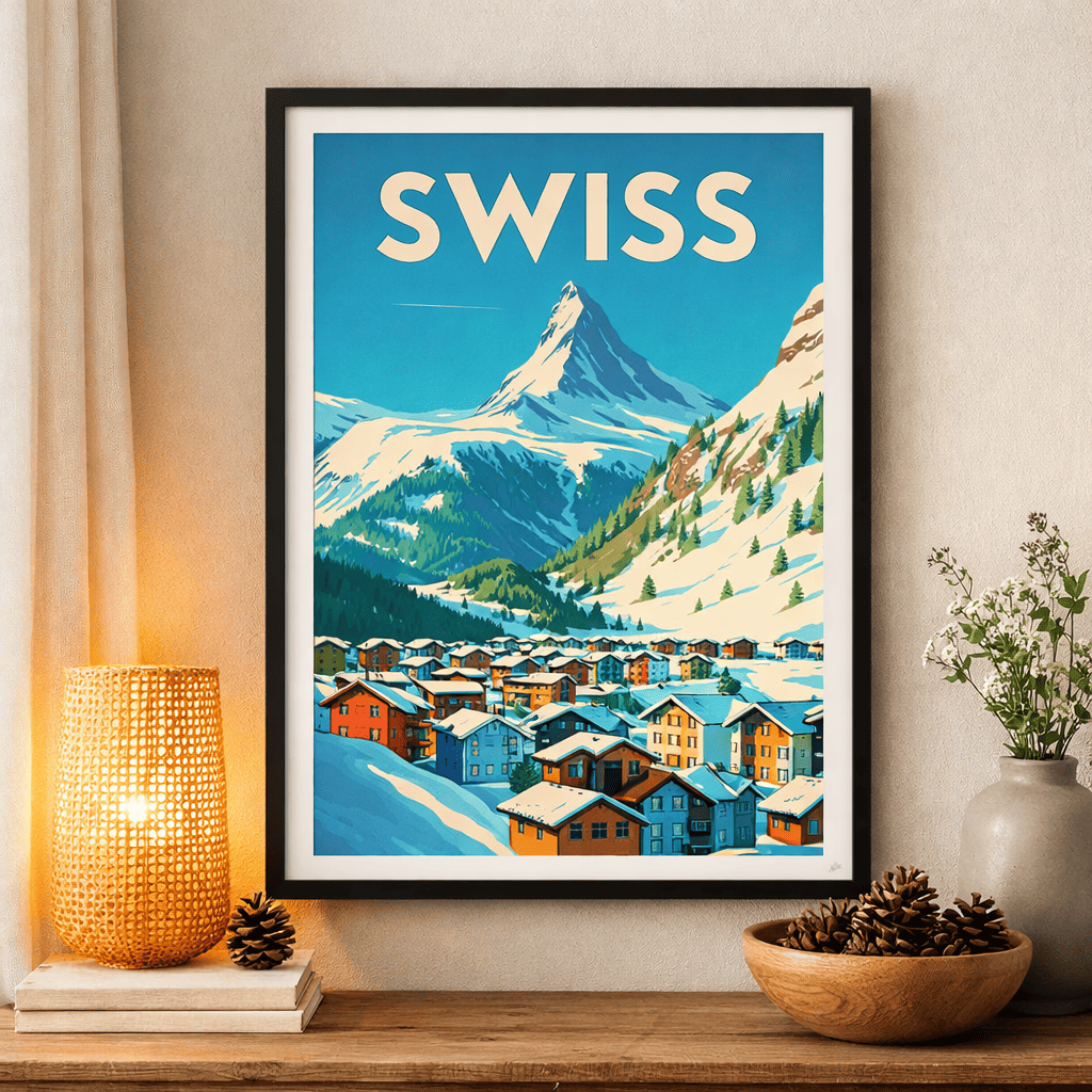 Schweizer Plakat im Schnee
