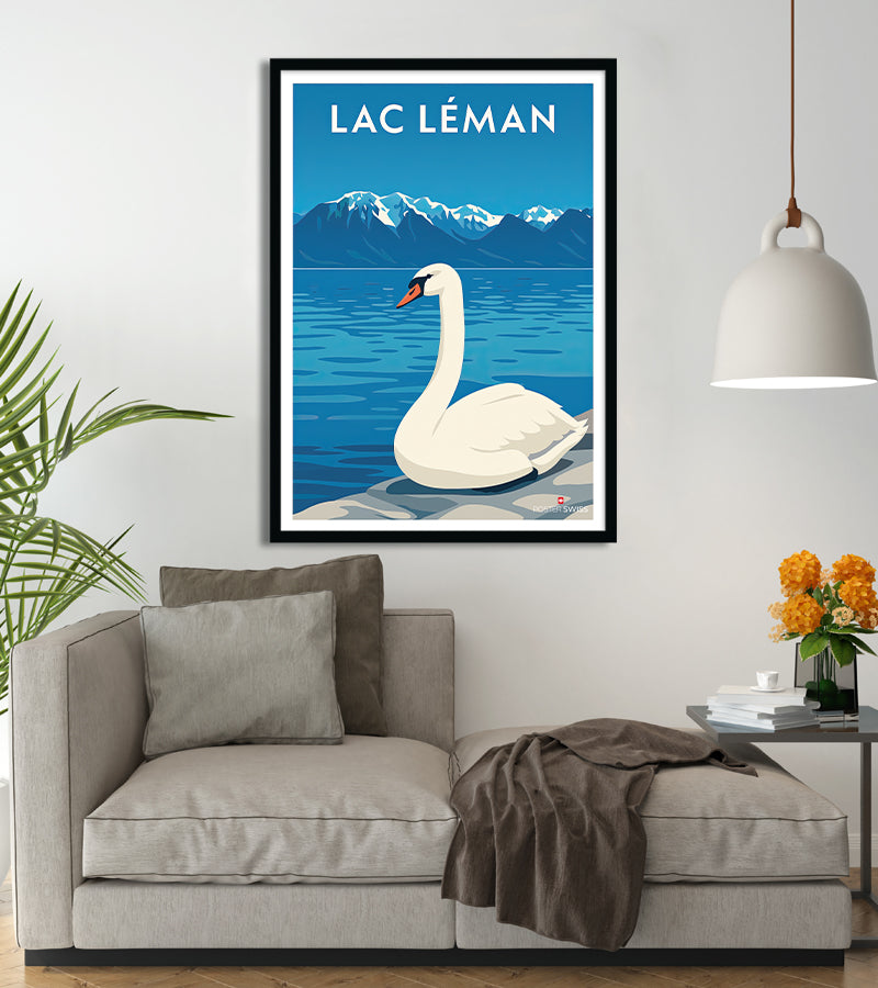 Poster Cygne Lac Leman