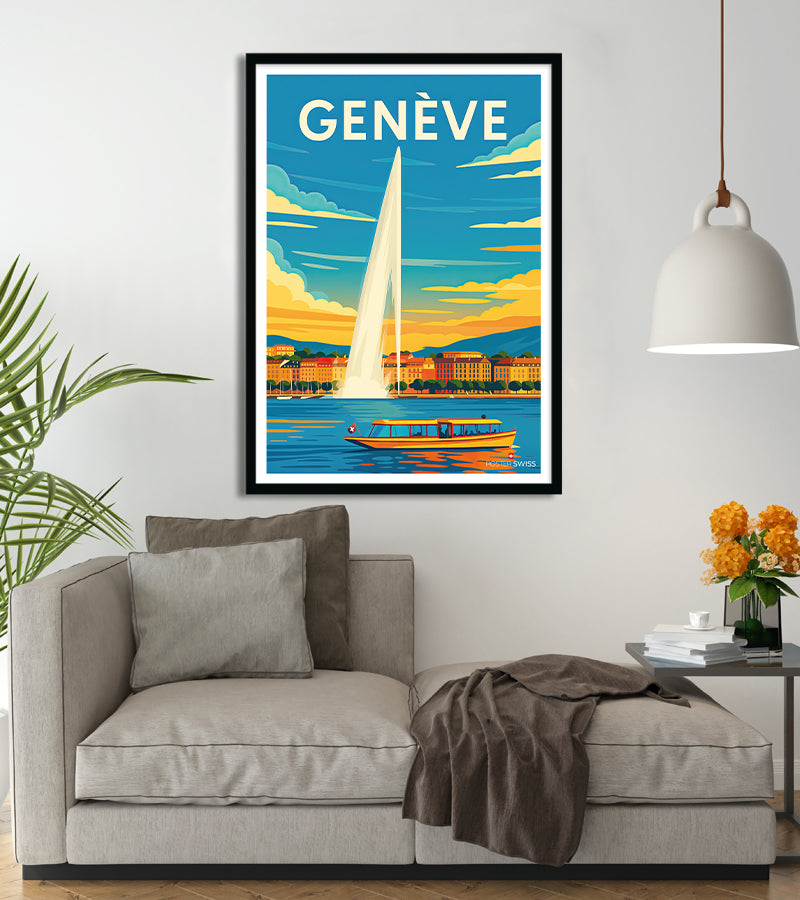 Poster Jet D Eau Geneve