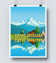 Affiche Crans Montana Paysage