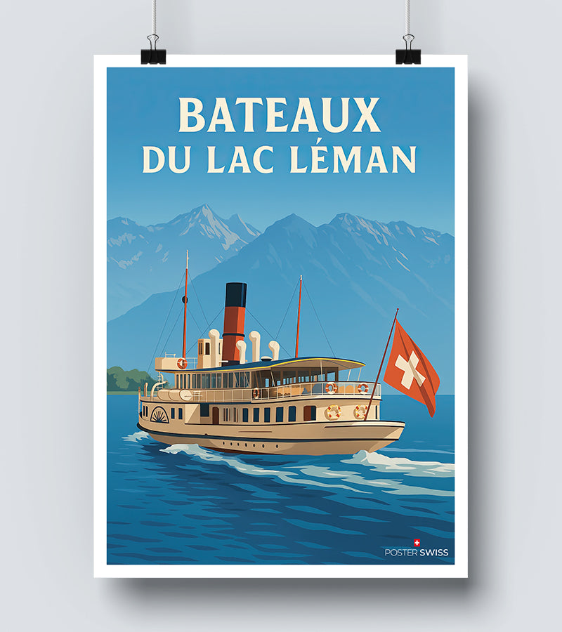 Affiche Bateaux Du Lac Leman