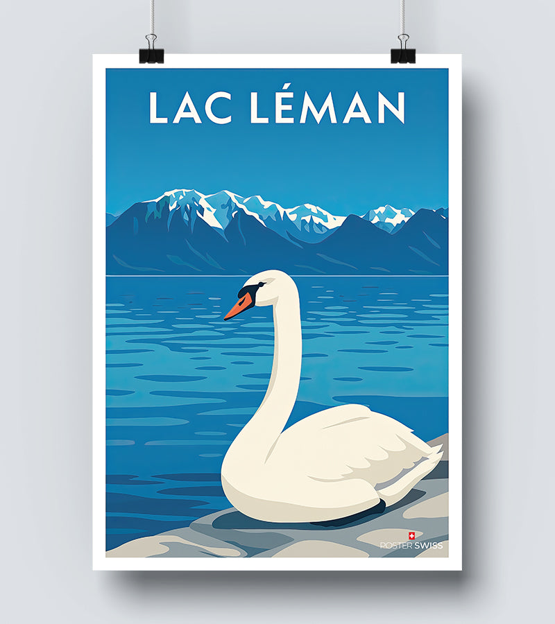 Affiche Cygne Lac Leman