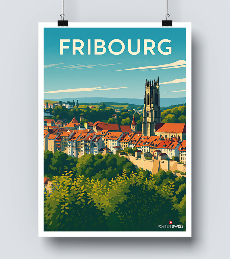 Affiche Fribourg Vintage