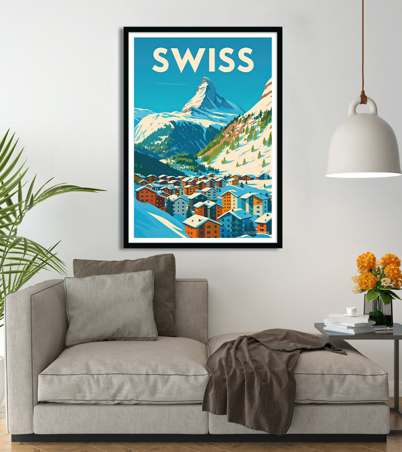 Poster Swiss En Neige