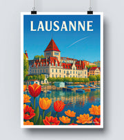 Affiche Lausanne Centre Ville