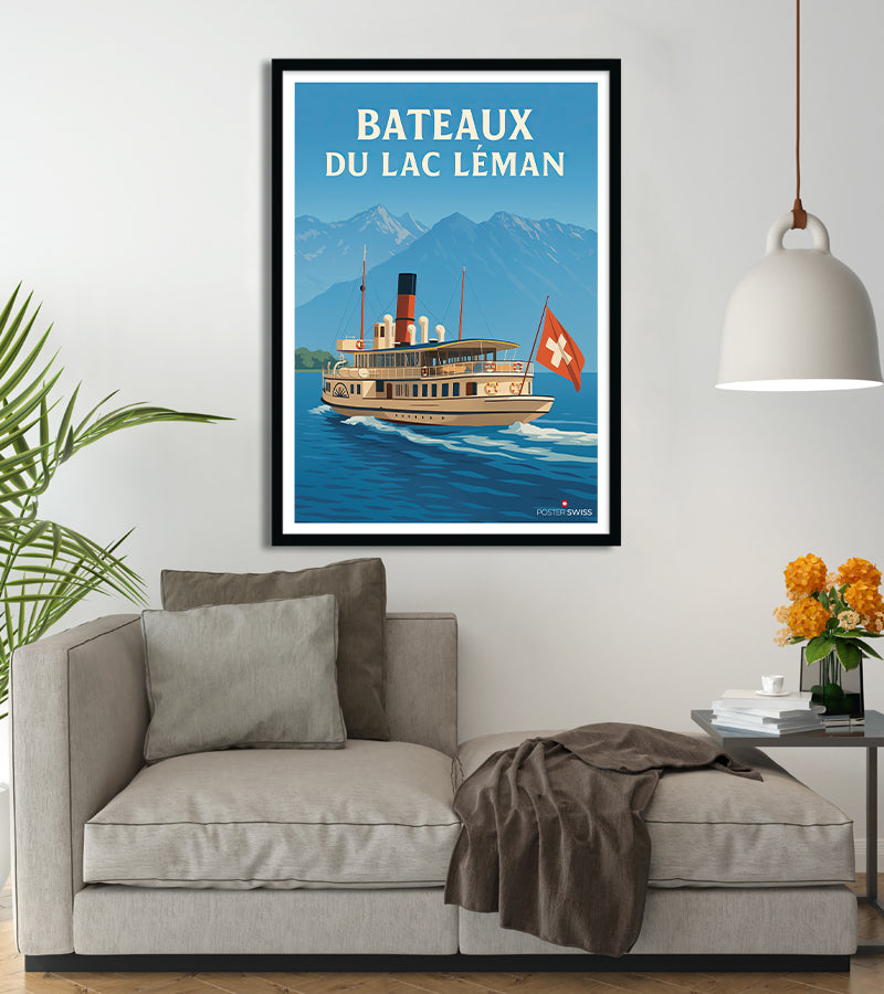 Poster Bateaux Du Lac Leman