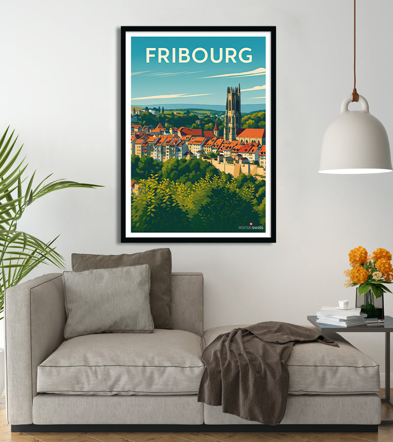 Poster Fribourg Vintage