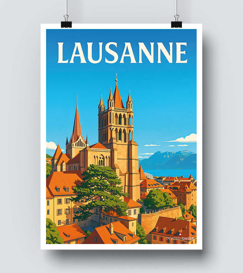 Affiche Lausanne Cathedrale