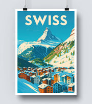 Affiche Swiss En Neige