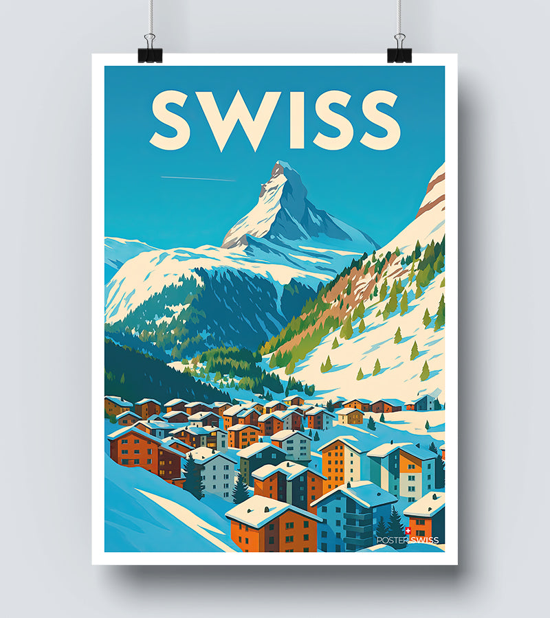 Affiche Swiss En Neige
