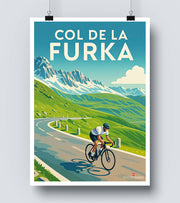 Affiche Col De La Furka En Velo