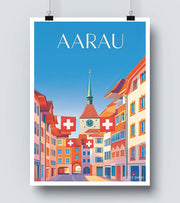 Plakat für das Stadtzentrum von Aarau