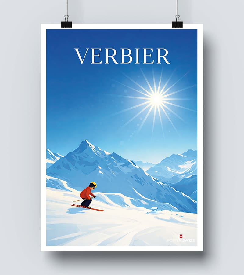Affiche Verbier Ski