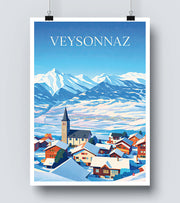 Affiche Veysonnaz Ski