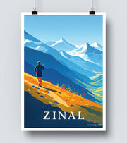 Affiche Zinal Vintage