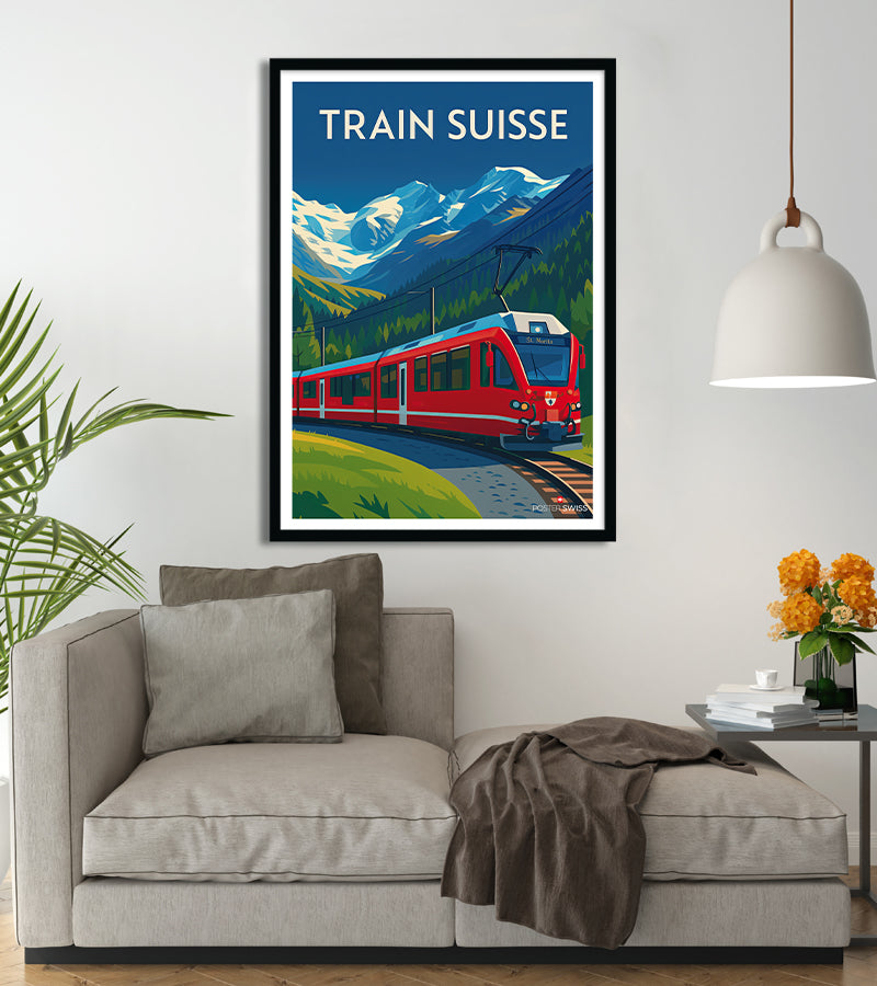 LÖTSCHBERG SUISSE Rptd - POSTER HQ 50x70cm d'une AFFICHE VINTAGE LÖTSCHBERG SUISSE Rptd - POSTER HQ 50x70cm d'une AFFICHE VINTAGE