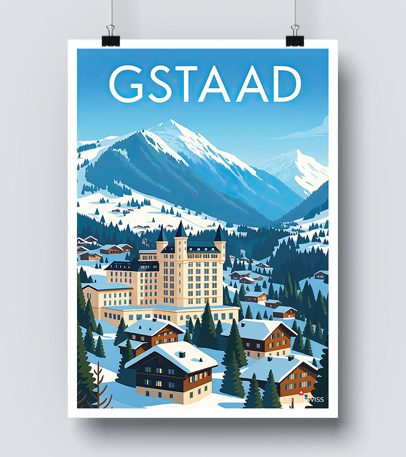 Affiche Gstaad Vintage