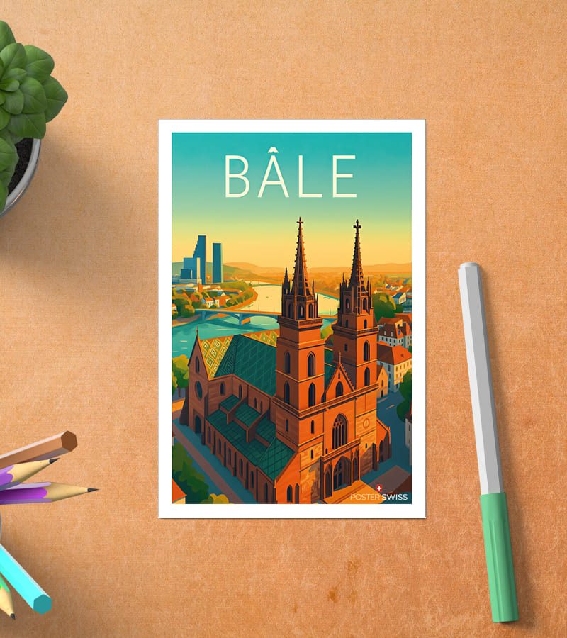 Carte Postale Bâle vintage