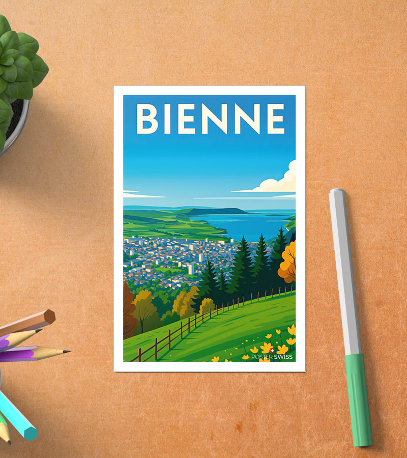 Carte Postale Panorama Bienne