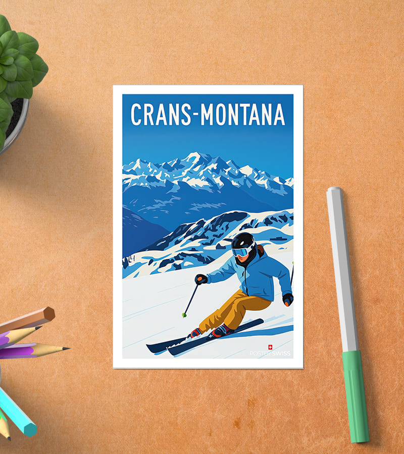 Carte Postale Crans Montana Montagne