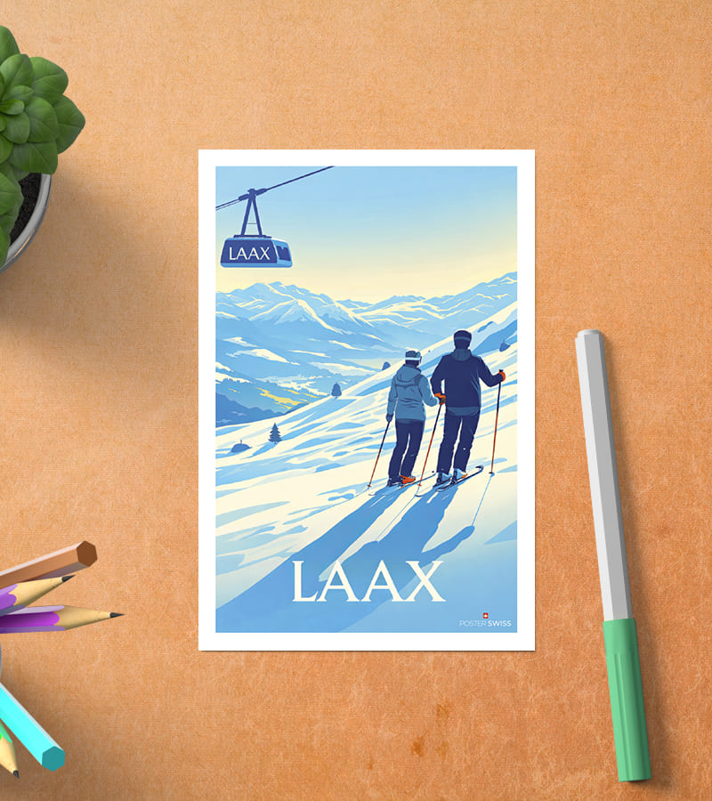 Carte Postale Laax Ski
