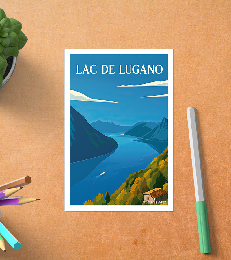 Carte Postale Lac de Lugano