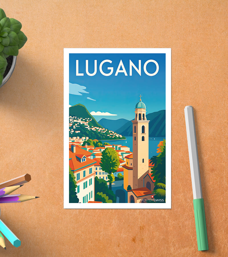 Carte Postale Vintage Lugano