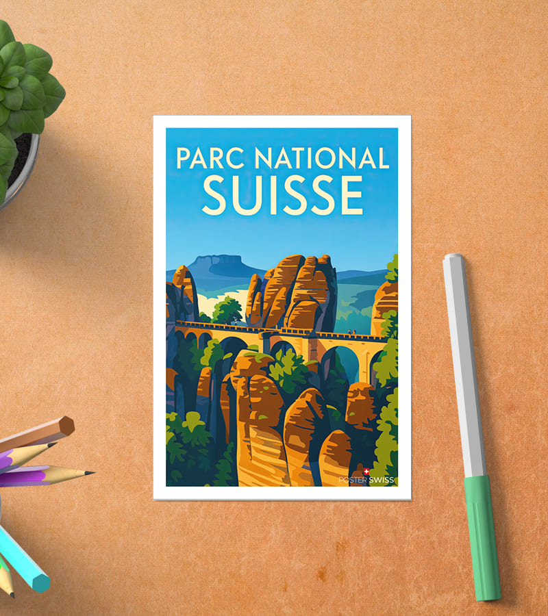 Carte Postale Parc National Suisse
