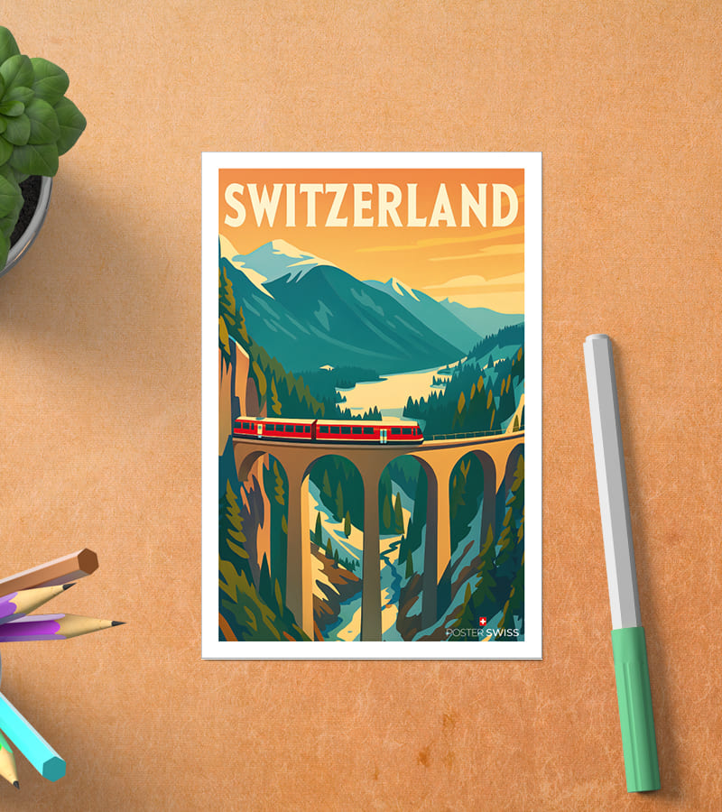 Carte Postale Vintage Switzerland