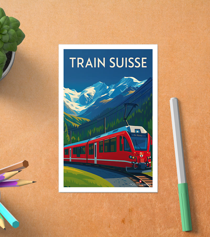 Carte Postale Train de Suisse