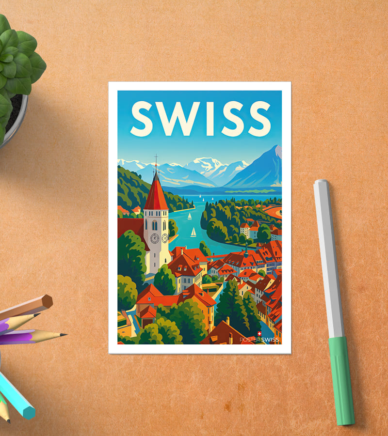 Carte Postale Vintage Swiss