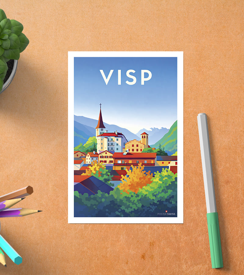 Visp Postkarte