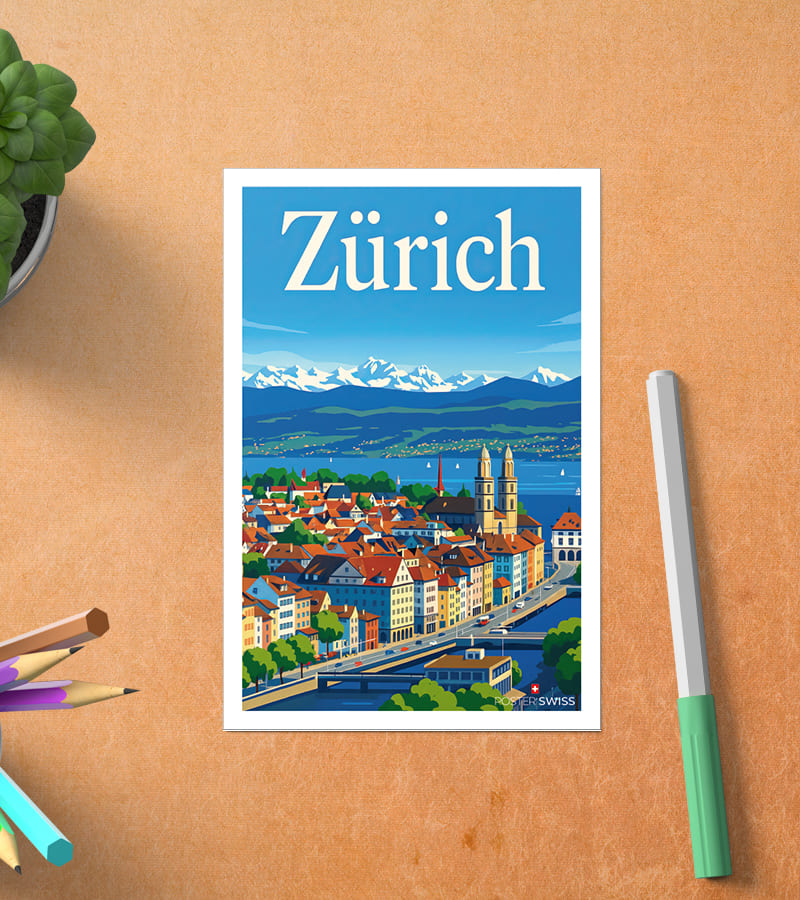 Carte Postale Zurich Vintage