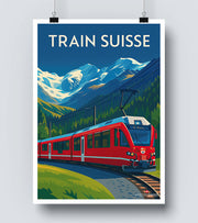 Affiche Train Suisse