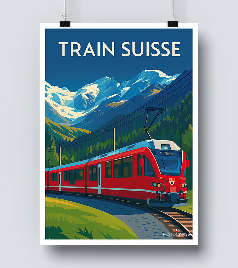 Affiche Train Suisse