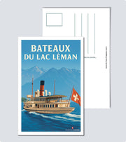 Carte Postale Bâteau sur Lac Léman