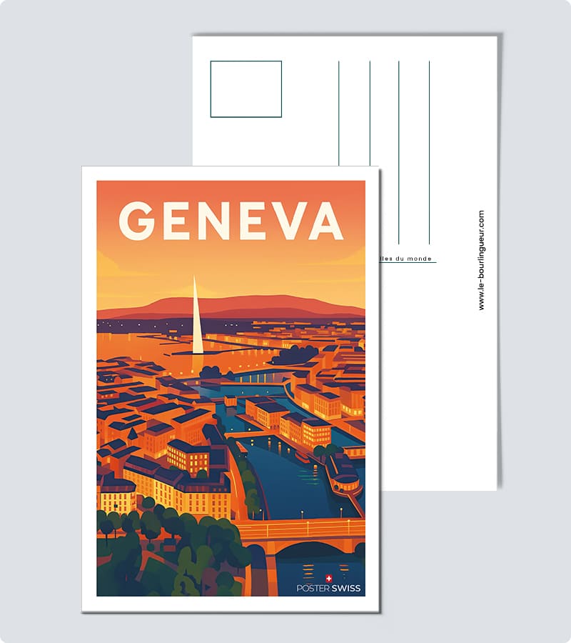 Carte Postale Vintage Geneva