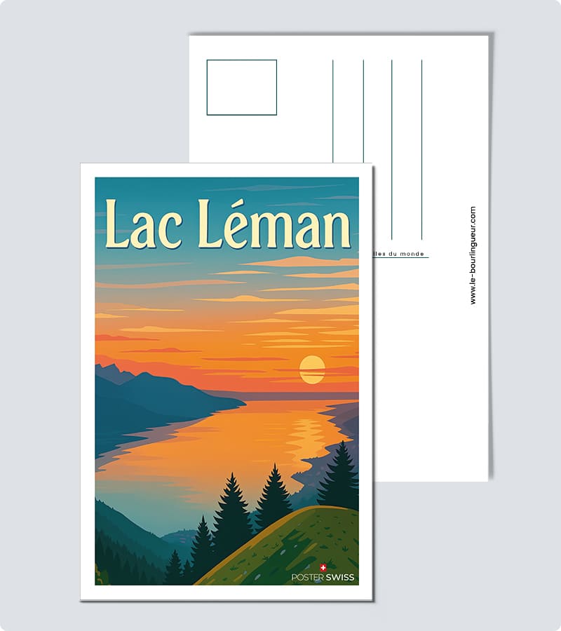 Carte Postale Lac Léman Vintage
