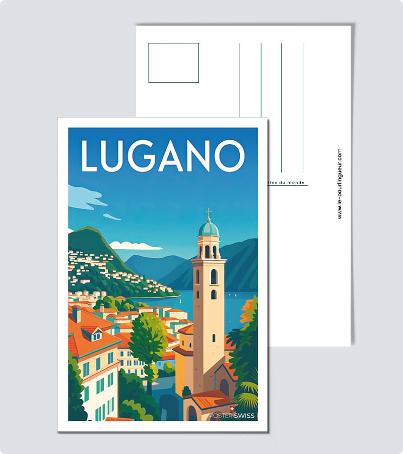 Carte Postale Vintage Lugano