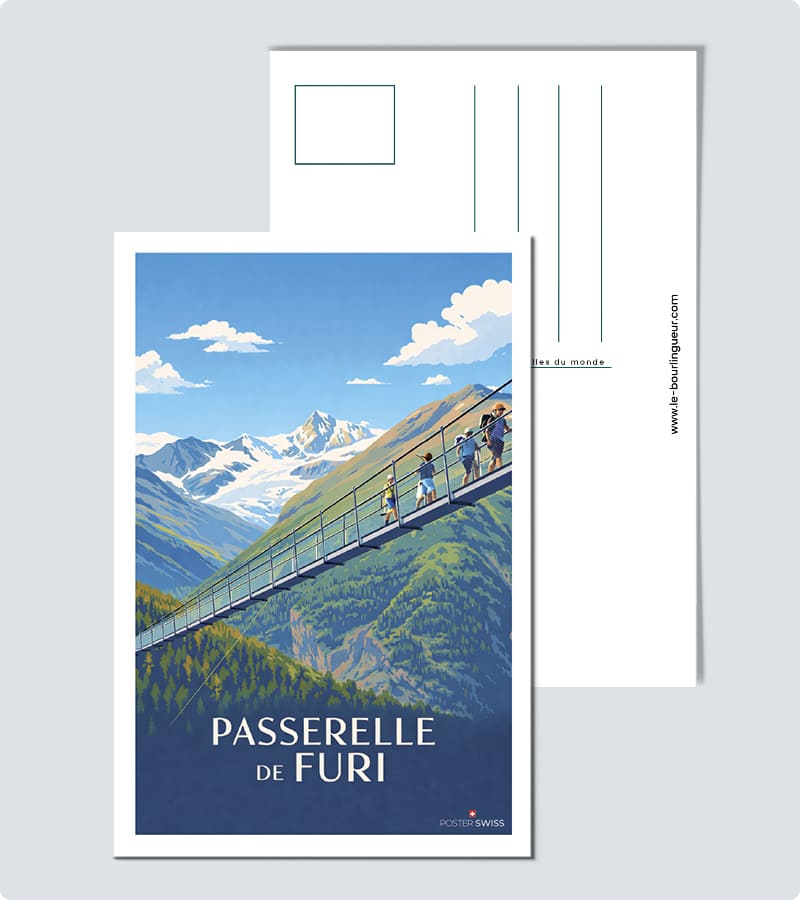 Postkarte der Furi-Fußgängerbrücke