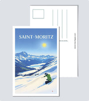 Postkarte St. Moritz Ski