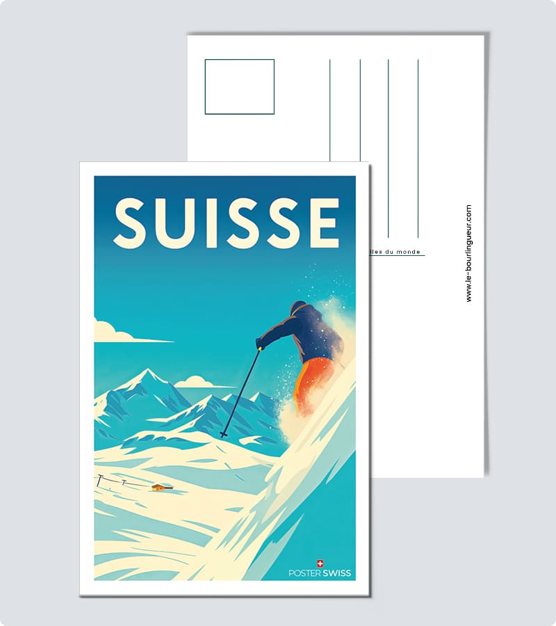 Carte Postale Station de Ski Suisse